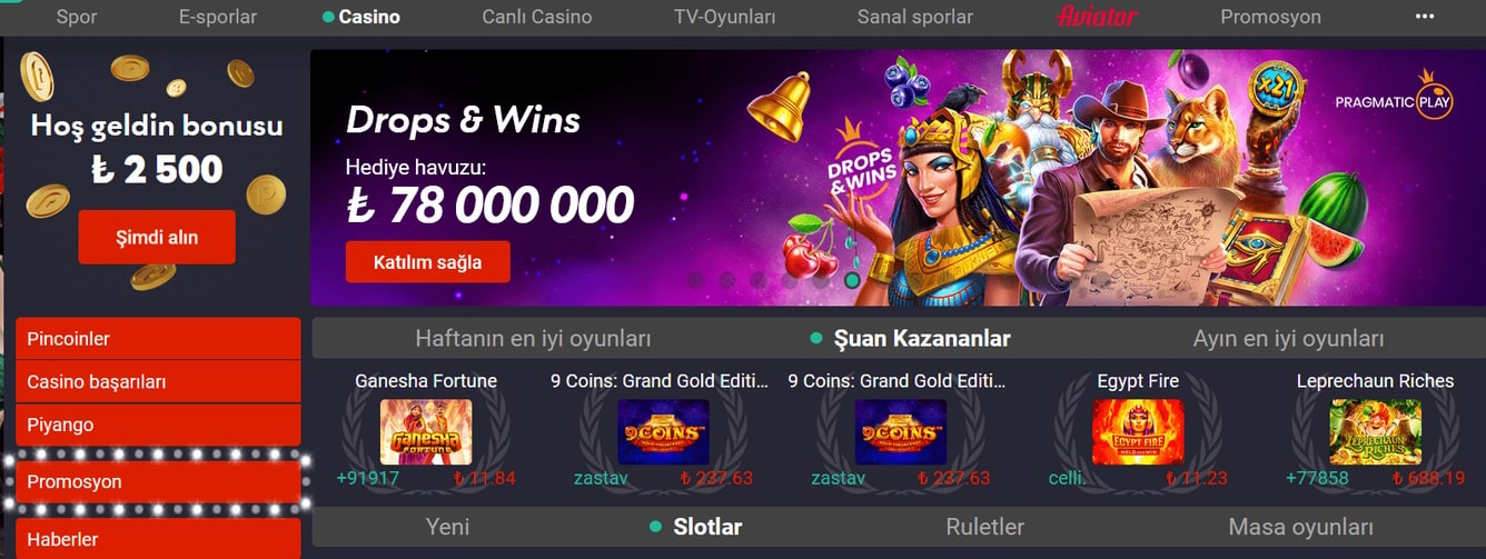 Promoções do Pin UP Casino